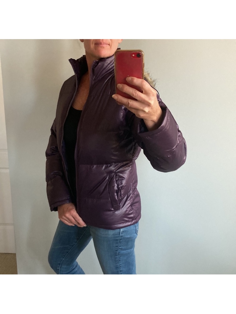 Purple Hooded Puffer Jacket - Picture 5 of 11